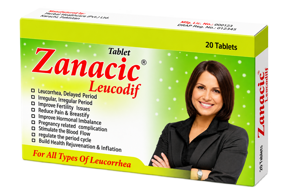 Zanacic Leucodil pack label showing withania somnifera and bacopa monnieri extract