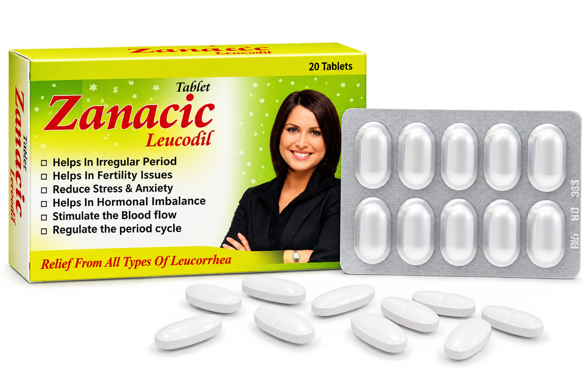 Zanacic Leucodil ashwagandha and brahmi tablets, 20-tablet pack by Zonex Pharma