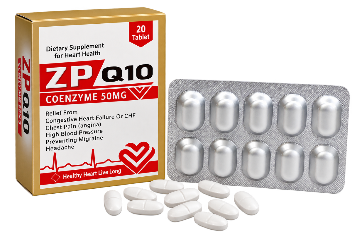 ZP Q10 coenzyme Q10 50mg tablets, 20-tablet pack by Zonex Pharma