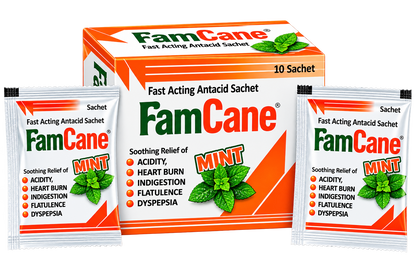 Famcane herbal digestive sachets, 10-sachet pack by Zonex Pharma