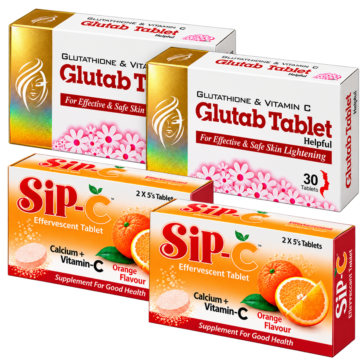 Glutab White and Sip-C two-pair pack by Zonex Pharma