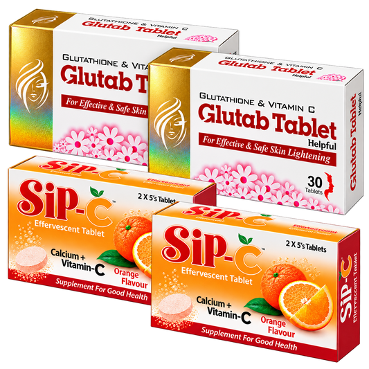 GLUTAB SKIN WHITENING PRODUCT + SIP-C (2 PAIR)