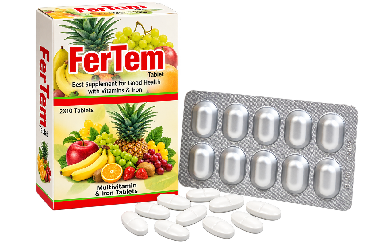 Fertem multivitamin tablets, 20-tablet pack by Zonex Pharma