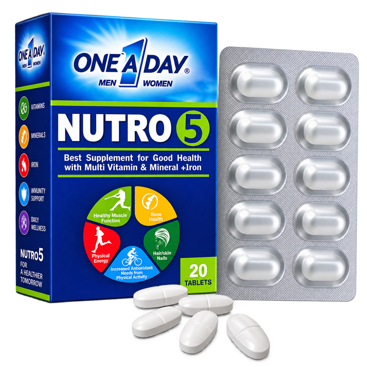 Nutro-5 multivitamin tablets 20-tablet pack by Zonex Pharma