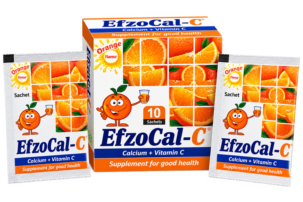Efzocal-C calcium and vitamin C sachets, 10-sachet pack by Zonex Pharma