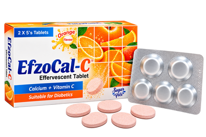 Efzocal-C effervescent calcium and vitamin C tablets, 10-tablet pack by Zonex Pharma