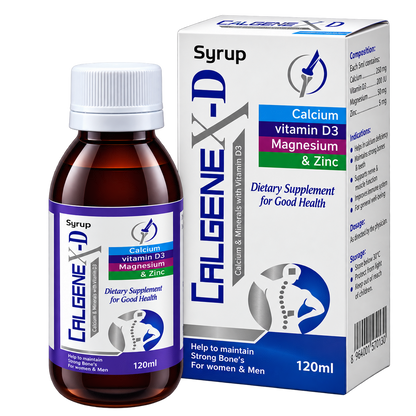 Calgenex calcium syrup 120ml bottle by Zonex Pharma
