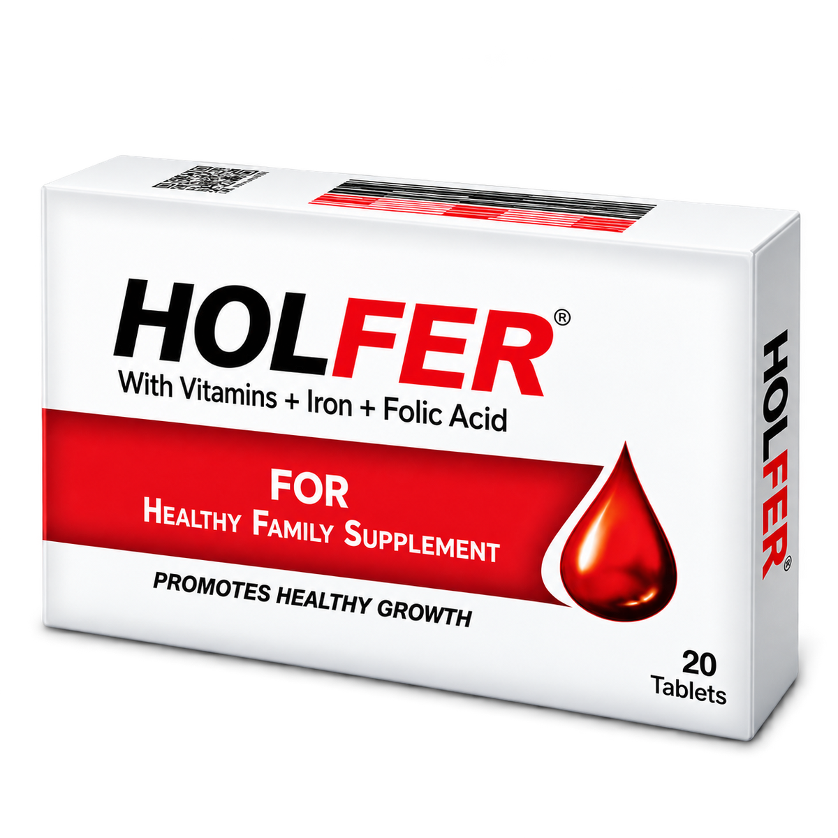 Holfer iron tablets with vitamin B12 and folic acid, 20-tablet pack by Zonex Pharma