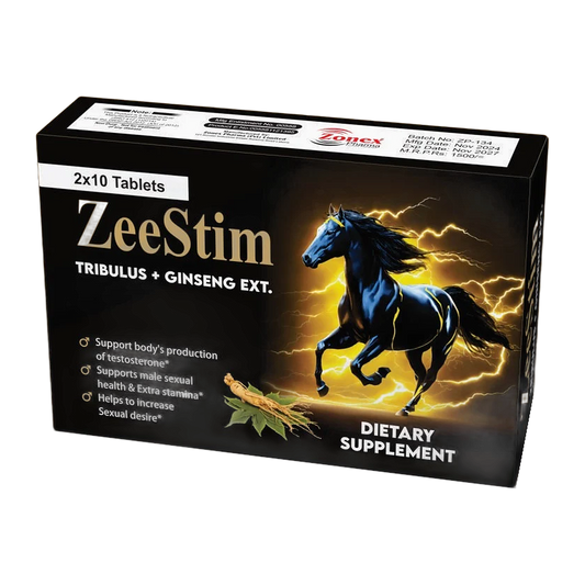Zeestim tribulus and ginseng tablets, 20-tablet pack by Zonex Pharma